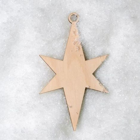 10 Ornements de Noël, Bois naturel, 6x10,2cm, Décoration suspendue, Sapin de fête (1/4)