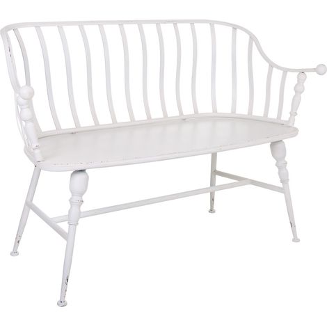Banco de metal blanco 128x53x86
