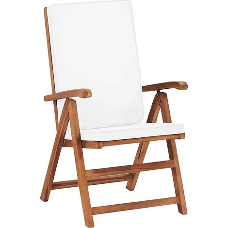 vidaXL Sillas plegables reclinables con cojines, 2 unidades, madera maciza de teca, color crema. (1/2)