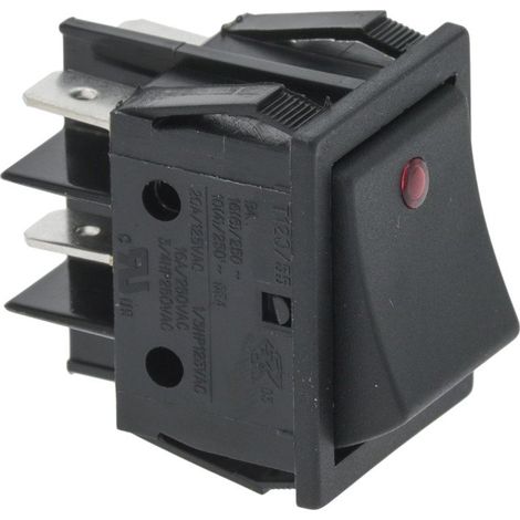 INTERRUPTEUR BIPOLAIRE NOIR 16A 250V AVEC VOYANT POUR PIECES PREPARATION DES BOISSONS PETIT ELECTROMENAGER - LF3319296