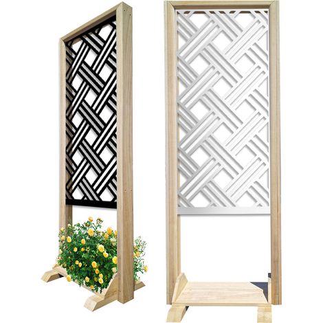 CLASSIC D - Paravent modulable - 70x190 cm - en bois et PVC - Couleur : blanc