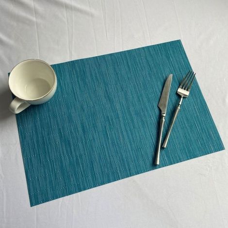 Lot de 6 Sets de Table, Tissé Lavable Napperons pour Cuisine ou pour Table à Manger Résiste(30x45cm) (Bleu) (1/4)