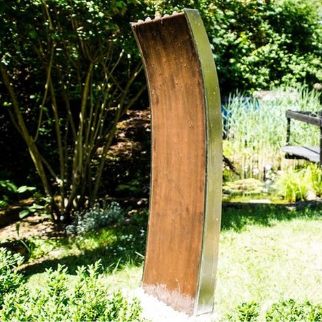 Köhko Gartenbrunnen KÖHKO® Wasserwand "Mexiko" mit LED-Beleuchtung Höhe 119 CM Springbrunnen 31003 aus Cortenstahl