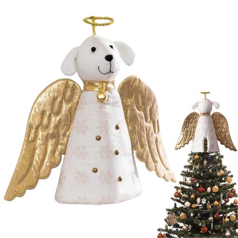 Décoration de sapin de Noël ange, décoration de sapin de Noël ange dorée (1/5)