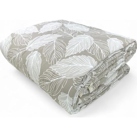 Couette Feuille Beige - Couvre-lit Mi-Saison en Microfibre Douce 100 gr/m² - Fabriqué en Italie, Hypoallergénique LIT DOUBLE 2 PLACES