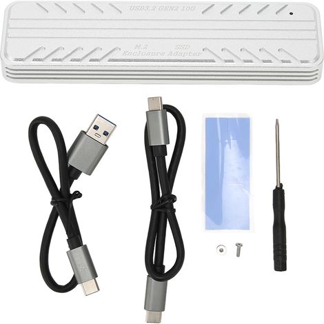 Boîtier SSD M.2 NVMe 10Gbps USB 3.2 Gen2, supporte SSD 2230 2242 2260 2280, compatible Windows, Linux et Android, boîtier disque dur externe (1/5)