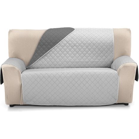 Couvre-canapé matelassé réversible Ambre 2 Places Gris Anthracite (1/5)
