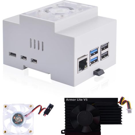 Boîtier, DIN Rail ABS Boîtier avec Armor Lite V5 Active Cooler Cooling Fan pour 5, Modular Box pour Electrical Panels (1/5)