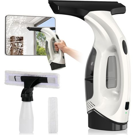 Raclette aspirante sans fil pour vitres,nettoyeur de vitres électrique (2000 Pa) avec batterie 2200 mAh et réservoir de récupération d'eau de 150 ml Kit de nettoyage pour parois de douche,carrelages (1/5)