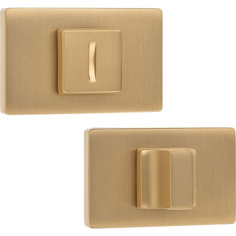 Rosetta rettangolare per WC per maniglia porta interna, oro, Kuchinox (1/2)