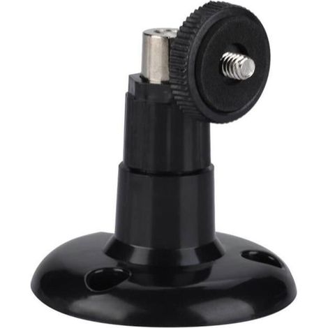 Wall-Mounted Camera Mount - 360 Degree Rotating - Sturdy Metal - Black (1/4)