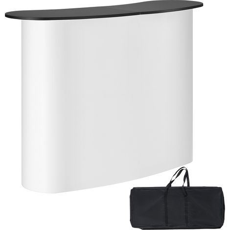 VEVOR Comptoir de Stand Foire Salon 130 x 46,5 x 95 cm Comptoir deExposition avec Mur, Table de Bar Pliable pour Promotion au Detail, Podium Pop-up avec Support de Rangement, Sac de Transport