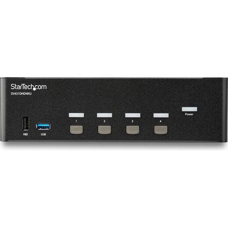StarTech.com Switch KVM double affichage HDMI 4K 30 Hz à 4 ports avec hub USB intégré
