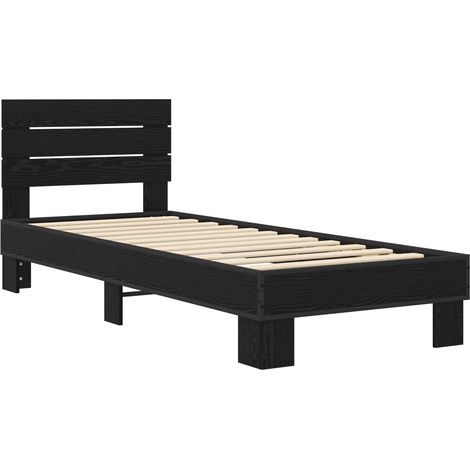 Maison Exclusive - Struttura letto con testata Rovere Nero 80 x 200 cm (1/5)