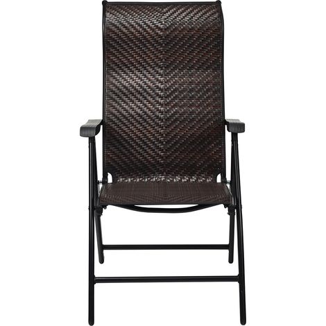 Chaises Pliantes Jardin Rotin Dossier Réglable Extérieur Intérieur Marron CW40885 (1/2)