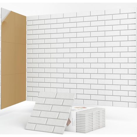 Lot de 12 panneaux acoustiques autocollants,30x30x1cm panneaux insonorisants en brique, panneaux muraux acoustiques haute densité pour studios d'enregistrement, salle de jeux, maison, bureau