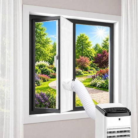 Landrip kit calfeutrage climatiseur, 400 x 45 cm,calfeutrage fenetre climatiseur pour mobiles, kit fenetre pour climatiseur mobile économe en énergie et sans perçage, garde la maison au frais (1/5)