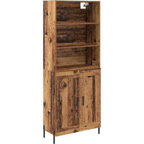 Maison Exclusive - Aparador alto Madera envejecida 69,5 x 32,5 x