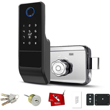 Tuya WiFi Intelligent Door Lock Home Appartement Intelligent Lock 5 En 1 Déverrouillage Smartphone Code D'empreintes Digitales Mot De Passe Clés De La Carte Déverrouillage Intelligent Home Anti-vol Se (1/5)