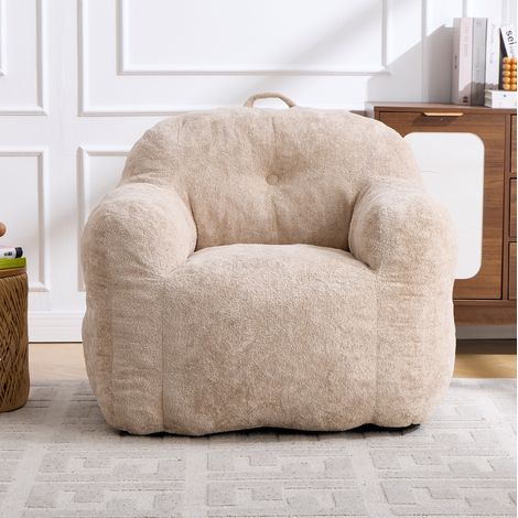 Sitzsessel mit Armlehnen, Füllung aus zerkleinertem Schaumstoff, Beige OKMYHOME (1/5)