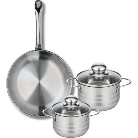 Ensemble de 1 Poêle de cuisson 28 cm et 2 faitouts 14 et 16 cm Elo Profi Brillant (1/5)