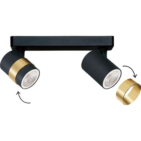 Anillo 2 GU10 foco de luz negra prestige LP-770/2W BK (1/5)