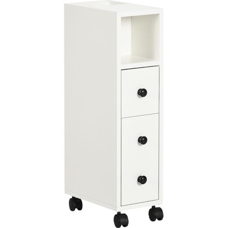 Support Papier Toilette - Porte-Papier Toilette - Armoire pour Papier Toilette - 3 Niveaux + Sortie Papier Panneaux Aspect blanc