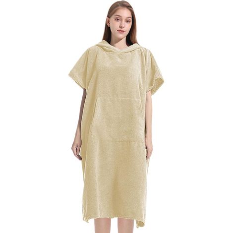 Poncho Serviette De Surf Robe En Fibre Ultra-Fine À Séchage Rapide  Poncho de Plage Respirant à Capuche pour se Changer Pour Extérieur, , Sources Chaudes, Gym, Piscine, , Femmes et Hommes (1/5)