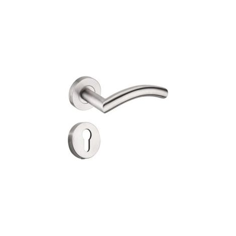 Maniglia interna per porta in acciaio inox (con base decorativa) (1 pezzo) - Crezuo (1/4)