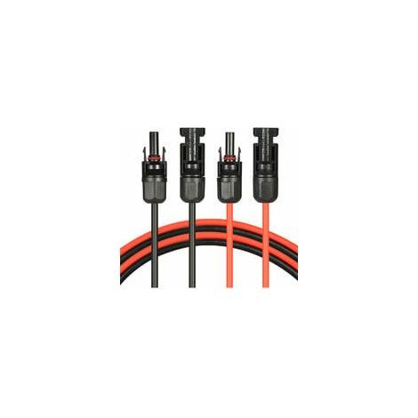 Solar-Photovoltaik-Verlängerungskabel, Solarpanel-Verlängerungskabel mit Paar MC4-Steckern, Rot + Schwarz, 14 AWG, 3 m (1/5)