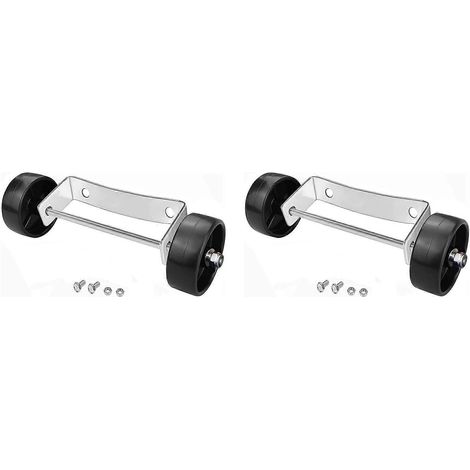 4er-Set Universalrollen für Terrassenheizstrahler – Silberne Edelstahlhalterung + schwarze Rollen (1/5)