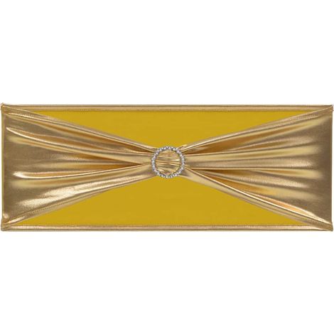 Maison Exclusive - Ruban élastique de chaise 25 pcs avec boucle à diamants Doré (1/3)