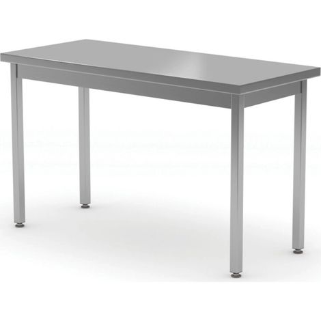 Küchenzeile mit zentraler Stahlarbeitsplatte 800 x 600 x 850 mm - Hendi 816196