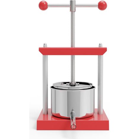 presse à fruits et vin, 1,6 gallons / 6 litres, bleu, fromage, teinture, herbes, en acier inoxydable et fer pour jus, cidre, vin, huile (1/5)