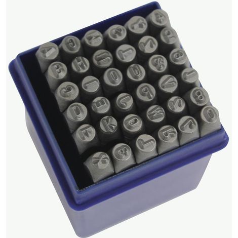 Set punzoni alfanumerici 36pz da 4mm - LETTERE E NUMERI