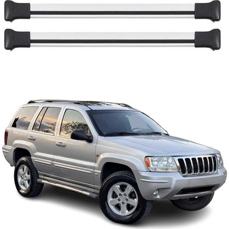 OMAC Aluminium Dachträger Querträger für Jeep Grand Cherokee WJ 2000-2005 – Max. 75 kg – 2 Stangen Silber (1/5)