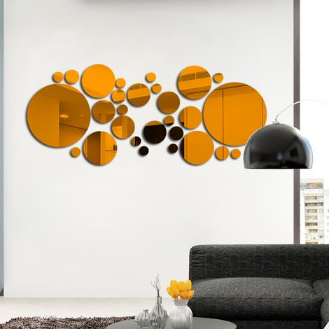 Lote de 30 pegatinas de pared con efecto espejo, muebles, acrílico, para decorar tu habitación, salón de baño o salón. (1/5)