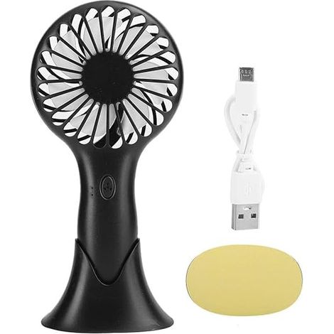 Mini ventilateur (noir), petit ventilateur à 3 vitesses, ventilateur portable, batterie portable intégrée de grande capacité pour la maison et le bur