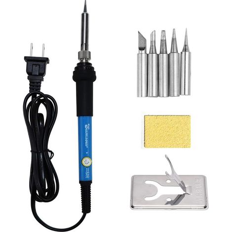 220V 60W Lötkolben mit einstellbarer Temperatur zum Löten und Reparieren, mit 5 Lötspitzen und einem europäischen Standardstecker. (1/5)