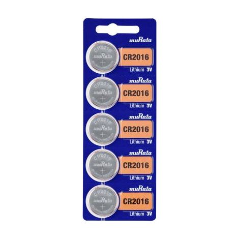 Pile Bouton CR2016 Standard SONY - Carte de 5 Piles - compatible DAITEM BATLI07 - Lithium - 3V (1/2)