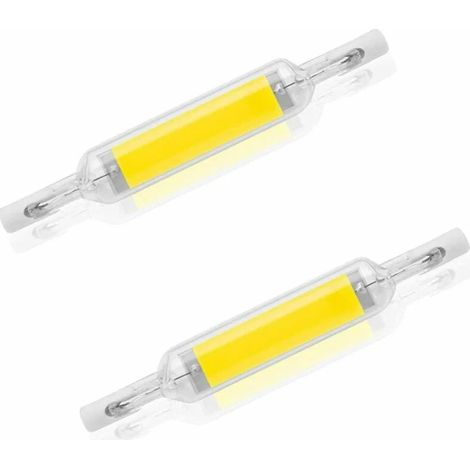 CCYKXA Lot de 2 ampoules LED R7S 10 W 78 mm à intensité variable blanc froid 6000-6500 K 100 W halogène J78 de remplacement, tube de base R7S à double extrémité, angle de faisceau 360, économie d'éner
