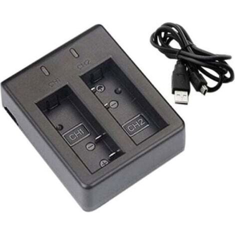 Chargeur double pour caméras action EKEN H9/H9R et SJCAM SJ4000/SJ5000 – compatible simultanément, 2 ports USB (1/5)