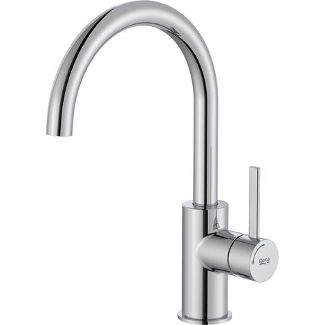 ROCA Mitigeur lavabo ONA taille L avec poignée latérale avec vidage clic-clac, chromé (1/3)