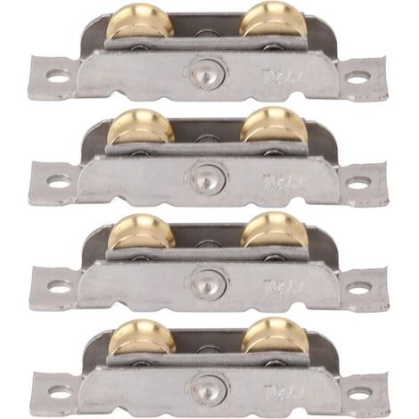 4 Pièces Ensemble de Rouleau de Porte Coulissante de Patio Porte Fenêtre Rail Accessoire Roue Rouleau Verre Cuivre Vis à Roulement à Billes Poulie Roue de Porte Coulissante pour (1/5)