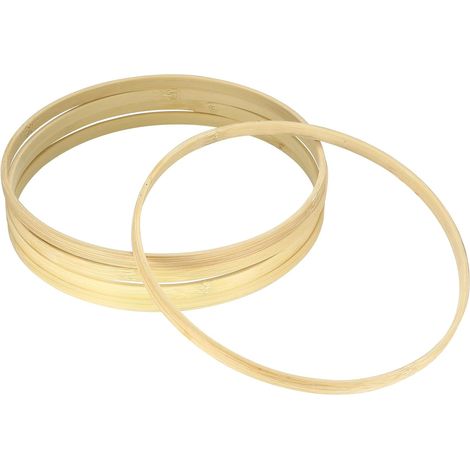 Anneaux Attrape-Rêves - 5 Pièces - Bambou Naturel - Bricolage Macramé - Décoration Intérieure et Mariage - 20 cm (1/5)