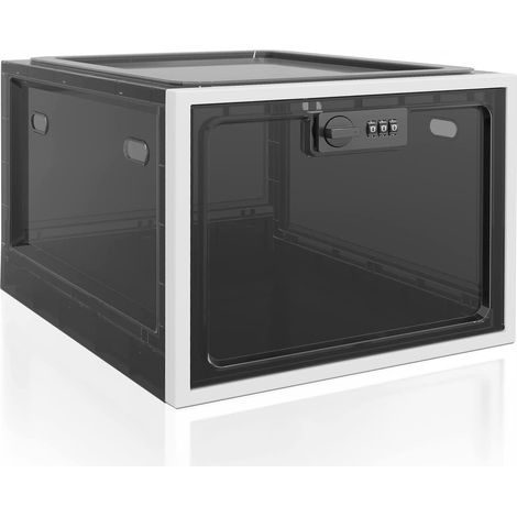 Boîte verrouillable pour médicaments, boîte de rangement verrouillable pour médicaments, nourriture et sécurité domestique - Noir (1/5)