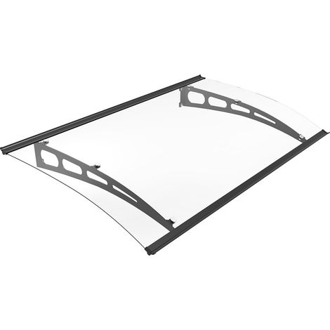 Pensilina curva in alluminio 150 x 90 cm Nera - NEONA