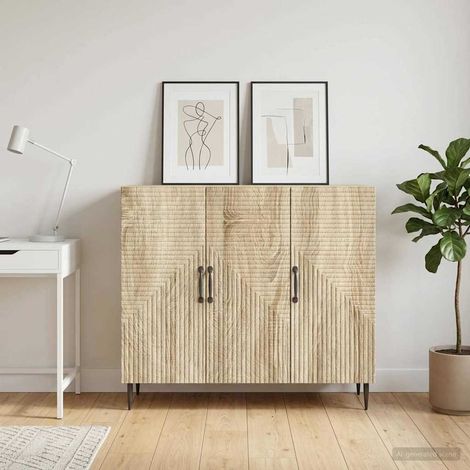 Aparador Roble Sonoma 89 x 34,5 x 80 cm Madera de Ingeniería (1/4)