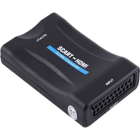 Scart to HDMI Adapter Scart à HDMI Convertisseur Scaler Adaptateur Audio Vidéo 720P 1080P avec USB Câble (1/4)