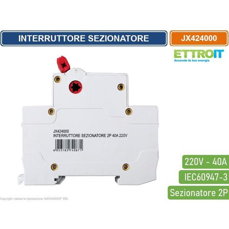 Interruptor seccionador bipolar 40a 220v ettroit jx424000 uso industrial